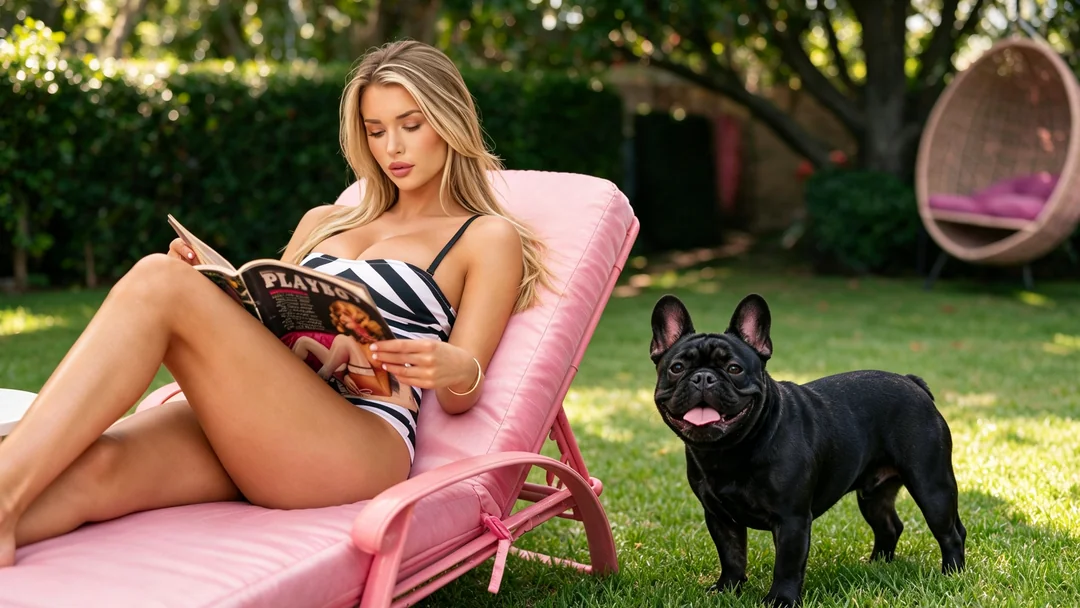 French Bulldog resting after a controlled walk