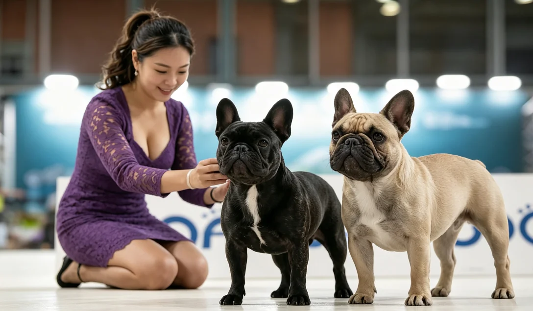Young French Bulldog playing safely during outdoor exercise